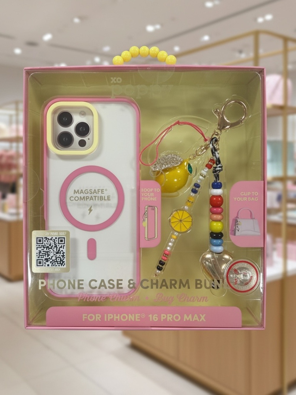 XO Poppy phone case and charm bundle you choose your size